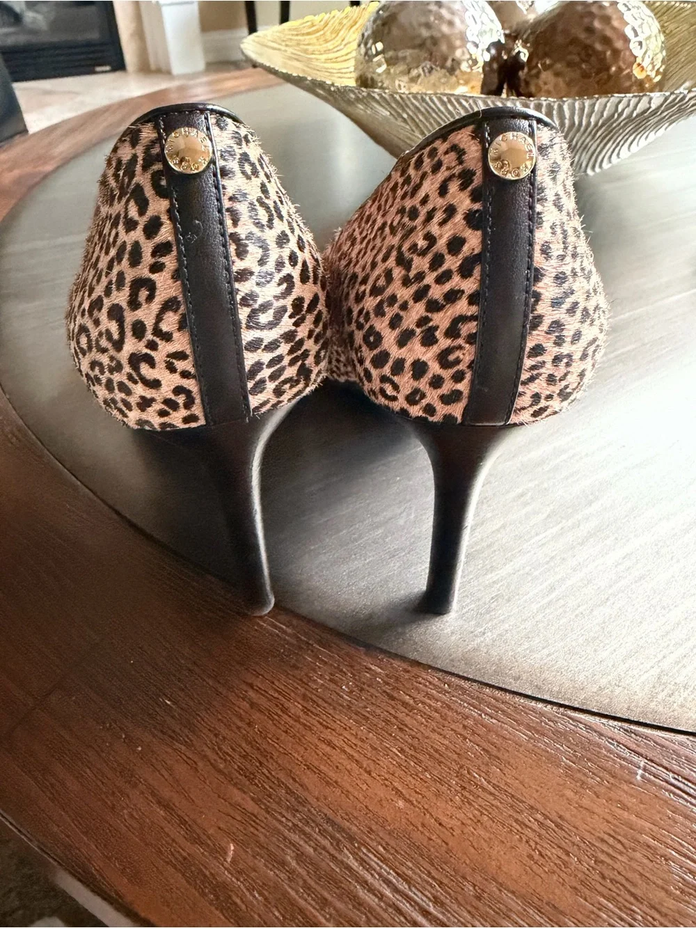 Michael Kors Leopard Print Pointed Toe Pumps - Brown/Black